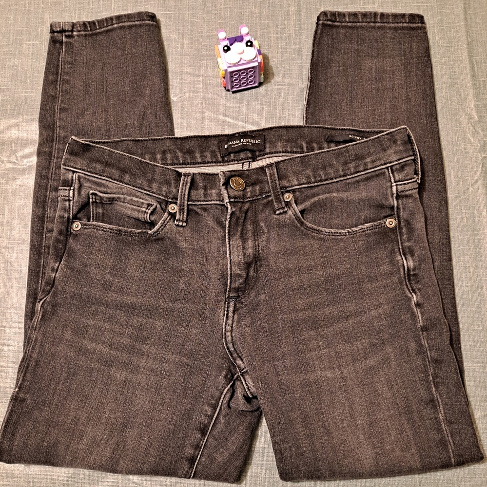 Banana Republic Dark Charcoal Gray Skinny Jeans Size 27 Petite